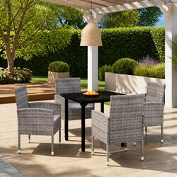 Garden Dining Set 5 Piece Outdoor Furniture Table Chairs Anthracite Patio
