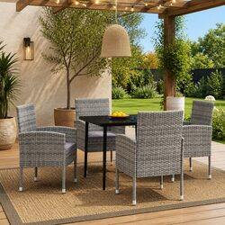 5 Piece Outdoor Dining Set Anthracite Garden Furniture Table Chairs Patio