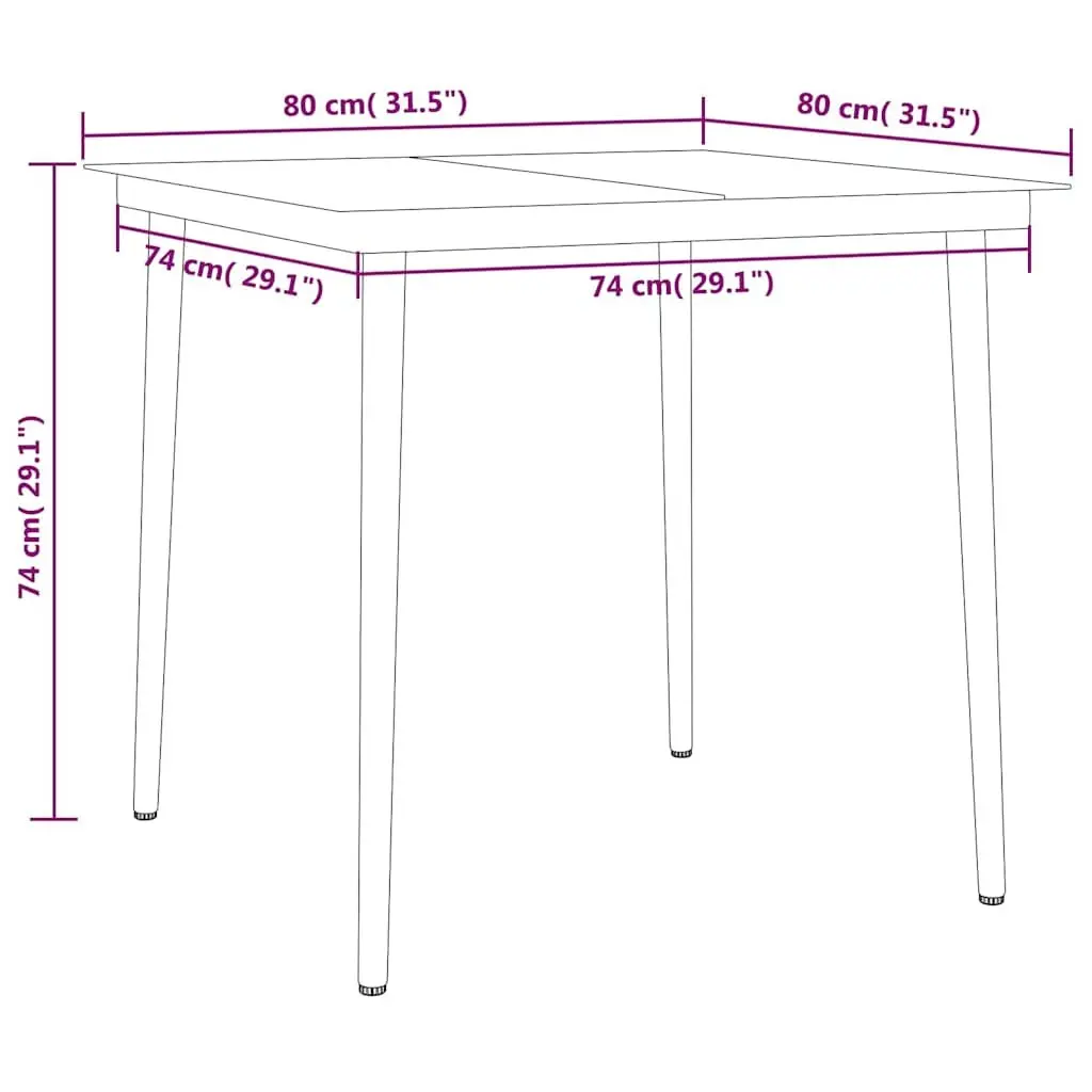 5 Piece Garden Dining Set Black PE Rattan Chairs Glass Tabletop Steel Frame