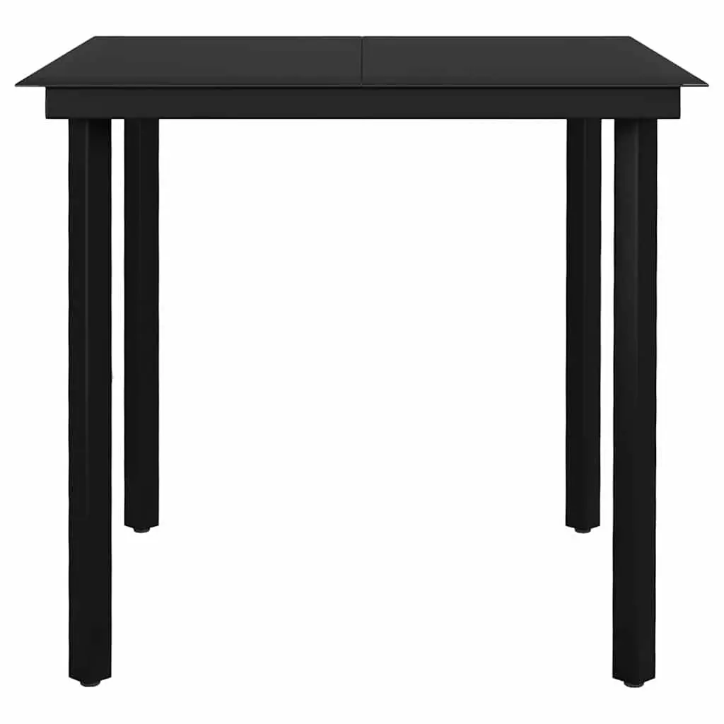 Garden Dining Set Steel Frame 3 Piece Grey Outdoor Patio Furniture Reclining Chair Glass Table
