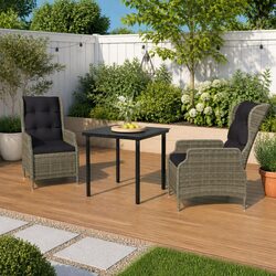 Comfortable 3-Piece Brown Dining Set for Outdoor Use