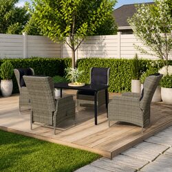 Versatile 5-Piece Garden Dining Set with Reclining Options