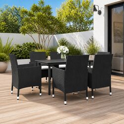 Practical 7 Piece Outdoor Dining Set with Tempered Glass
