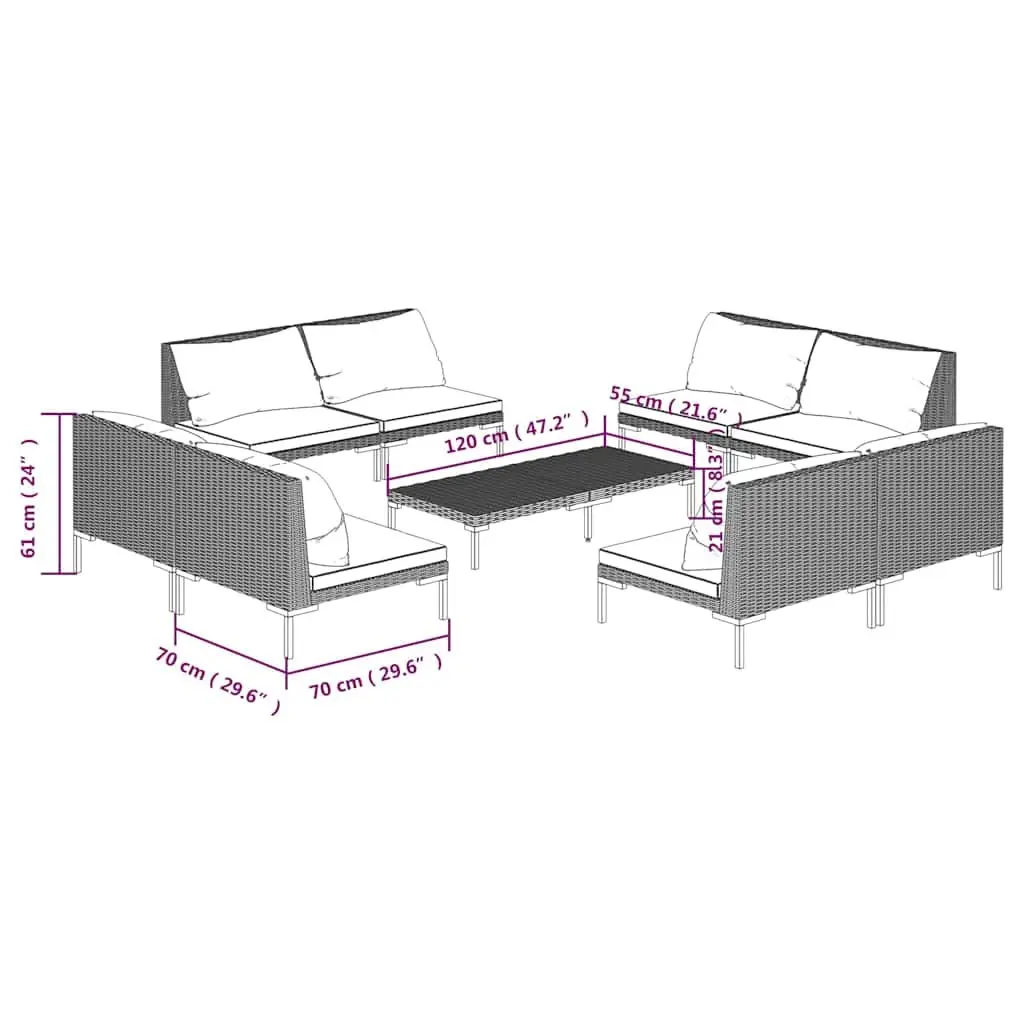 9 Piece Outdoor Lounge Set for Entertaining