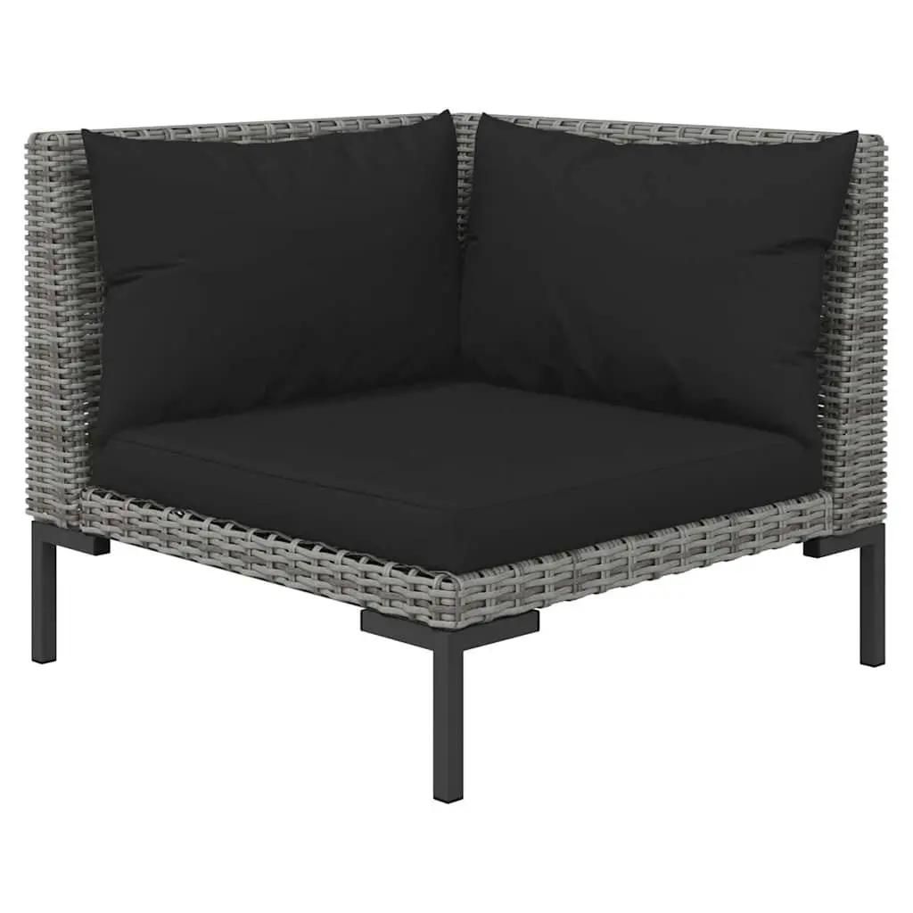 Garden Lounge Set 8 Piece Outdoor Furniture Grey Poly Rattan Patio Sofa with