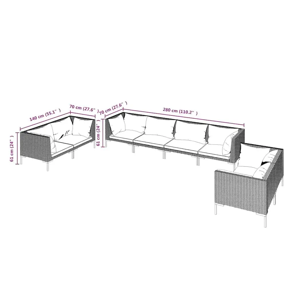 8-Piece Lounge Set for Outdoor Living