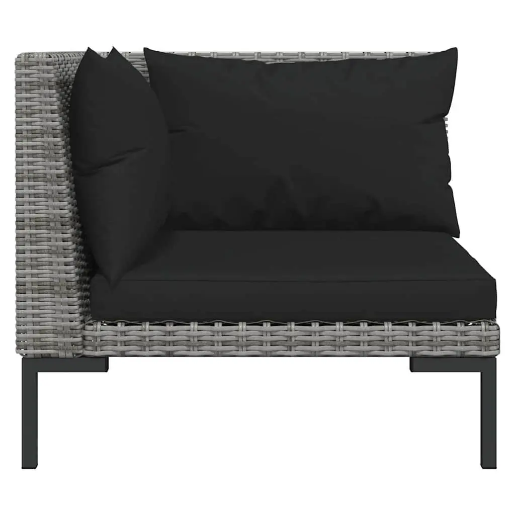 8 Piece Garden Lounge Set with Cushions Outdoor Patio Furniture Poly Rattan Grey