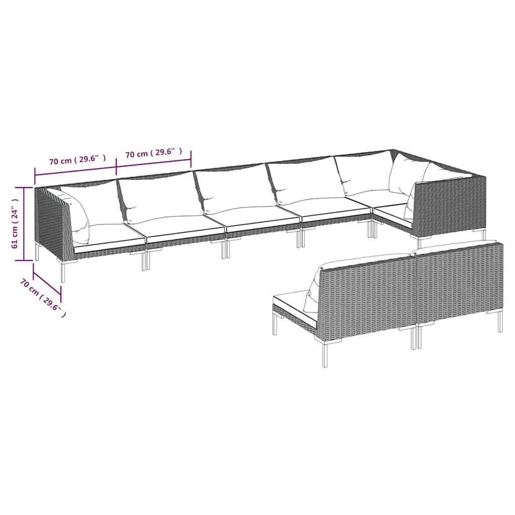 8-Piece Lounge Set for Outdoor Living