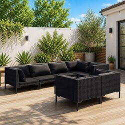 Practical 7 Piece Garden Lounge Set for Outdoor Living