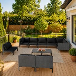 Practical 10-Piece Lounge Set for Your Garden or Terrace