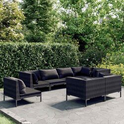 Practical 8-Piece Garden Lounge Set with Removable Cushions