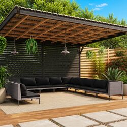 Practical 11 Piece Garden Lounge Set for Outdoor Use