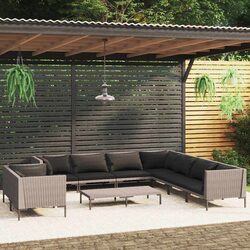 Perfect Fit: 10 Piece Garden Lounge Set for Your Patio