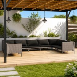 Ideal for Outdoor Gatherings: 9-Piece Lounge Set