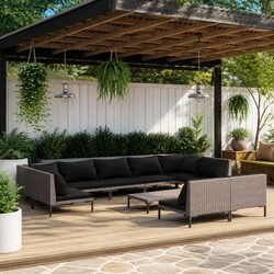 Practical 10-Piece Grey Outdoor Lounge Set