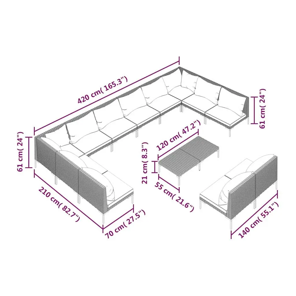 13-Piece Lounge Set for Outdoor Entertaining