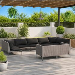 Practical 9-Piece Lounge Set for Outdoor Use