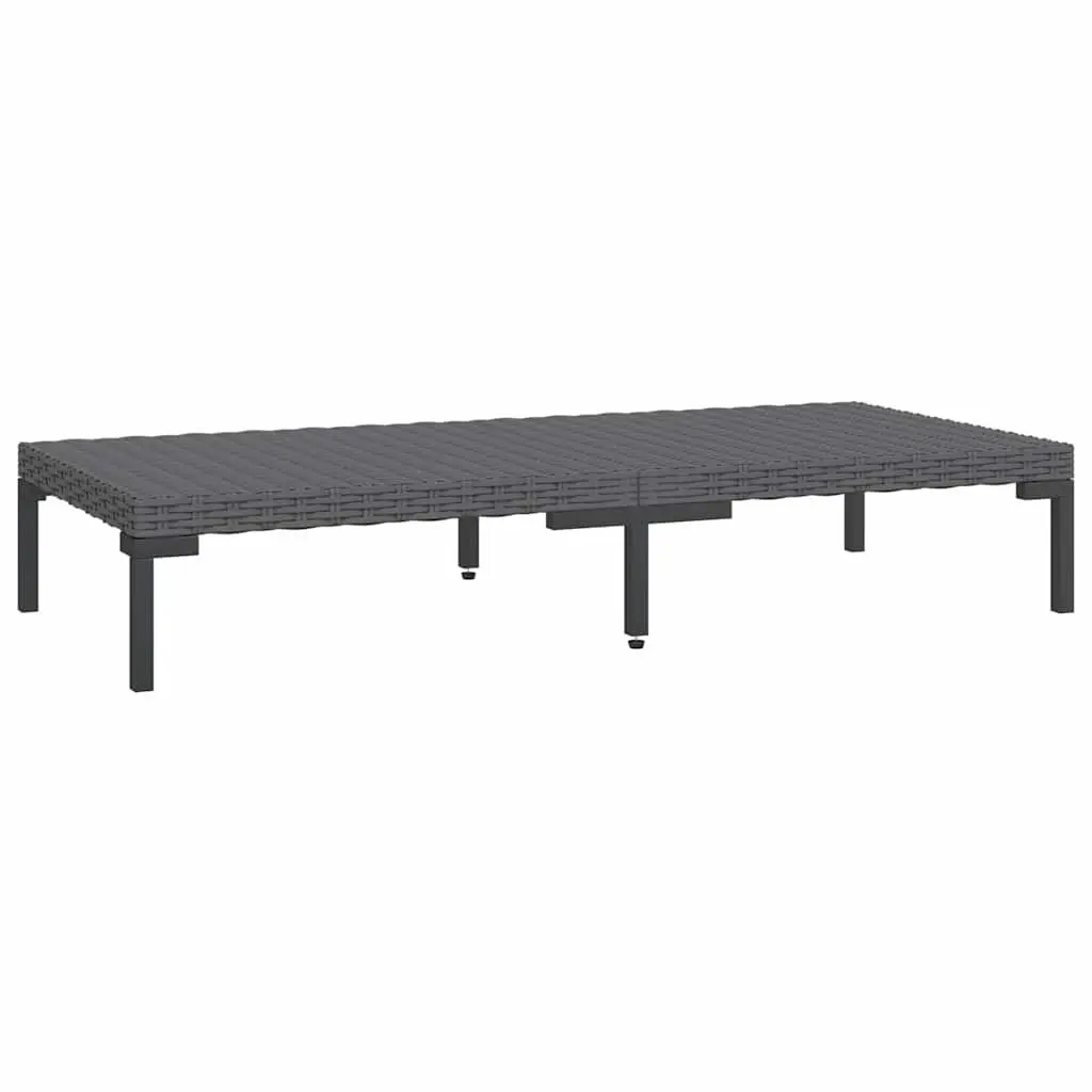 Garden Lounge Set 13 Piece Outdoor Furniture Grey Half-Round PE Rattan Powder-Coated Steel Frame