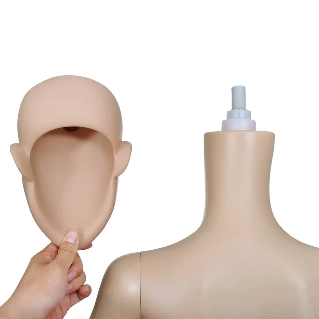 Women Full Body Mannequin PE Material Beige Dress Form Display Torso with Glass Base Stand