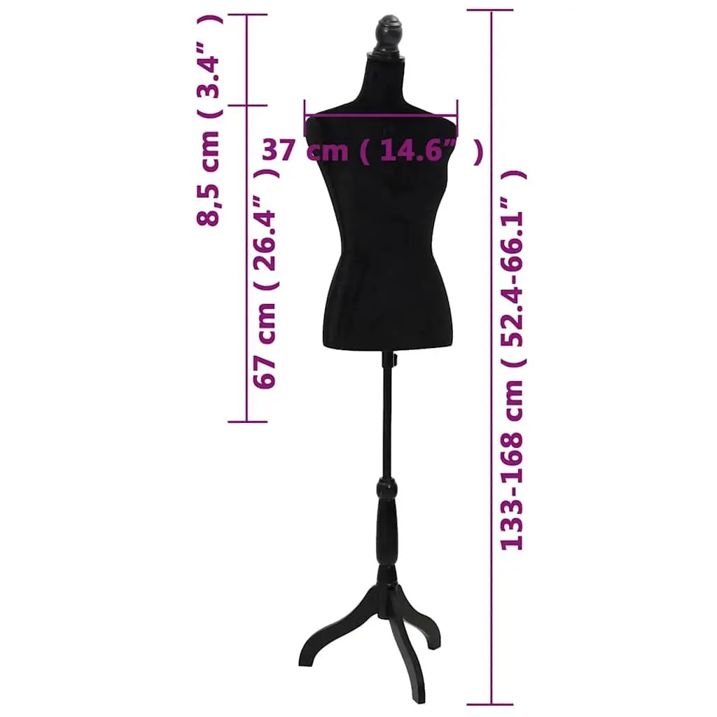 Black Bust Mannequin for Fashion Display