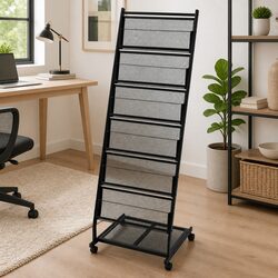 Black Magazine Rack A4 for Home and Office Use