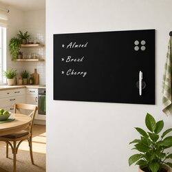 Magnetic Glass Dry-Erase Blackboard 100x60cm Wall Mounted Office Home School
