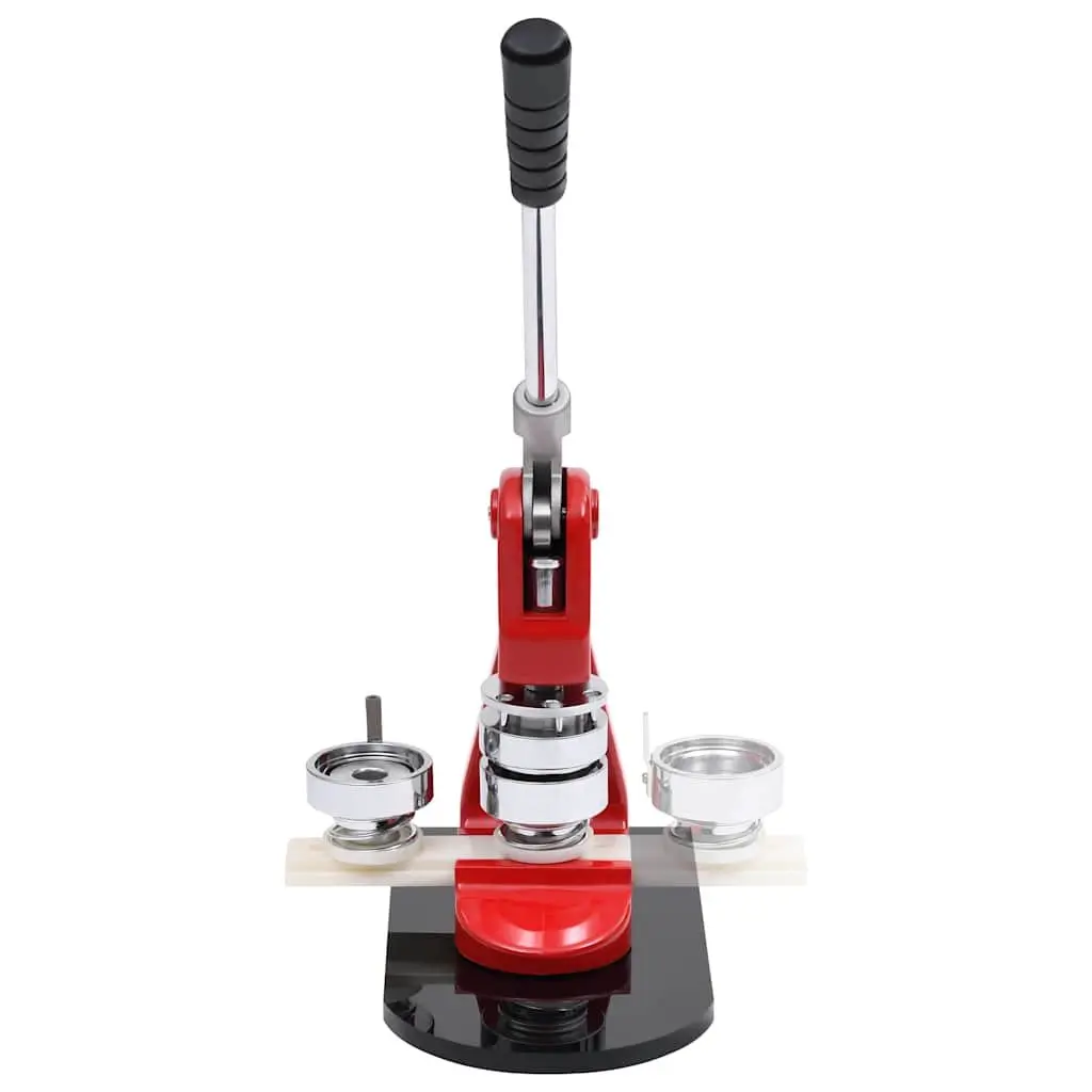 Button Maker Machine Red 44mm Custom Badge Creator with Circle Cutter for Arts and Crafts