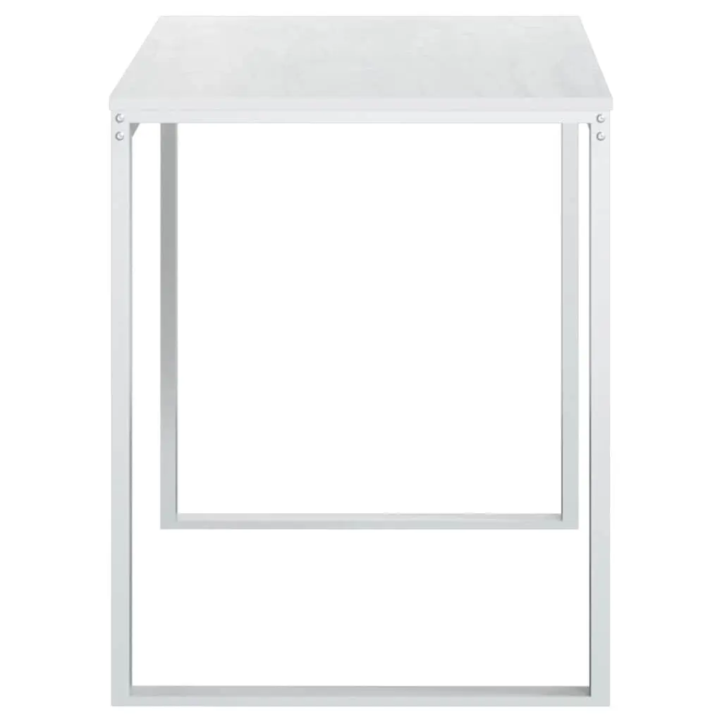 Computer Desk Engineered Wood and Metal Frame 110x60x73 cm White