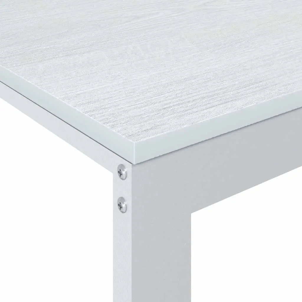 Computer Desk Engineered Wood and Metal Frame 110x60x73 cm White