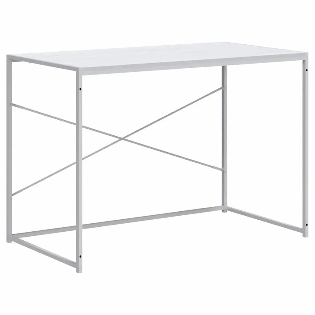 Computer Desk White 110x60x70 cm Engineered Wood Metal Frame Office Study Table