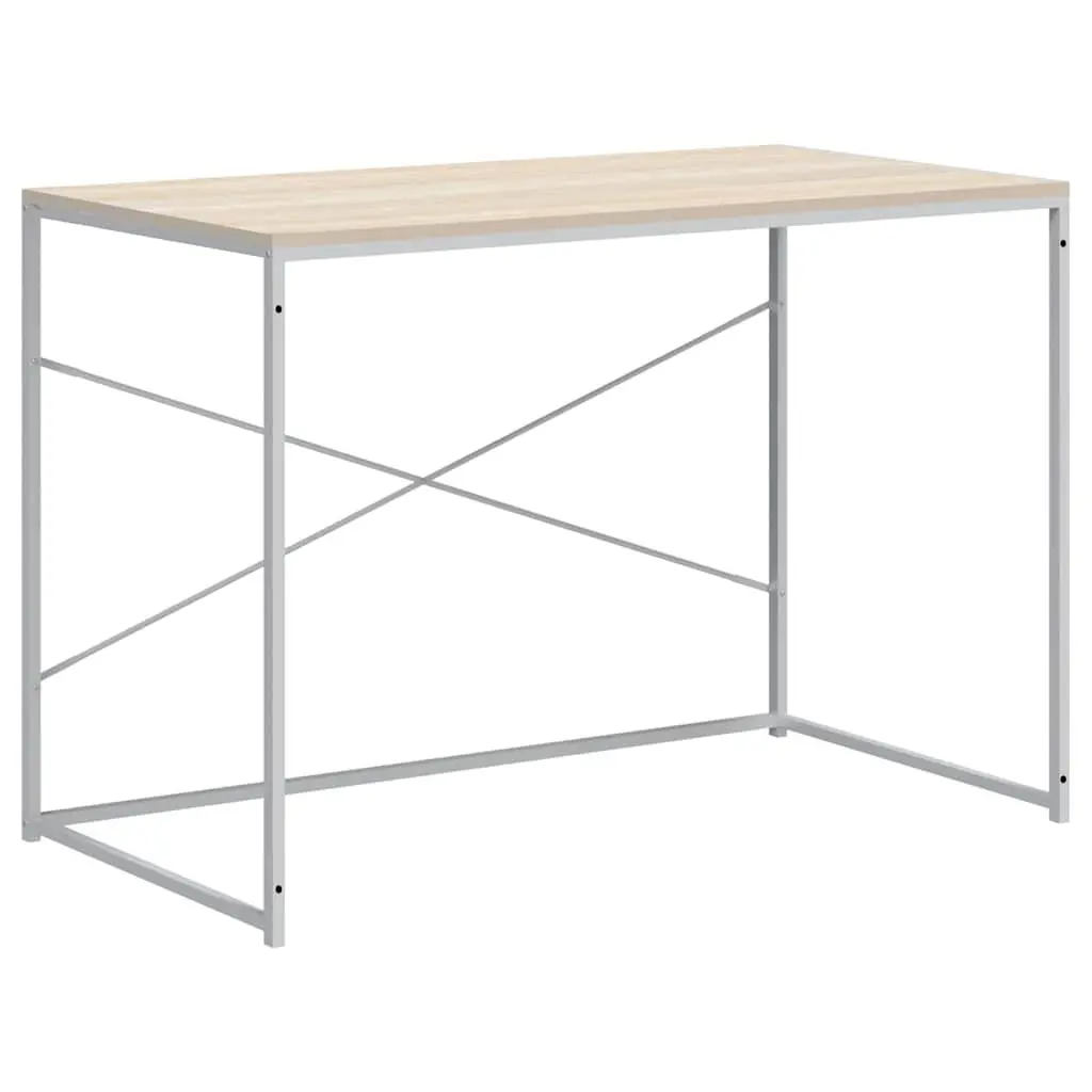 Home Office Desk Engineered Wood and Metal Frame Brown 110x60x70cm Industrial Style Writing Table