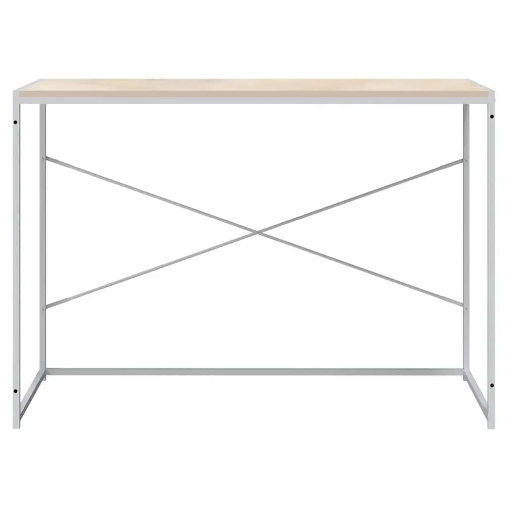 Home Office Desk Engineered Wood and Metal Frame Brown 110x60x70cm Industrial Style Writing Table