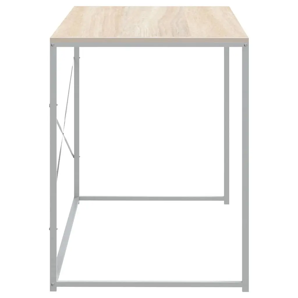 Home Office Desk Engineered Wood and Metal Frame Brown 110x60x70cm Industrial Style Writing Table