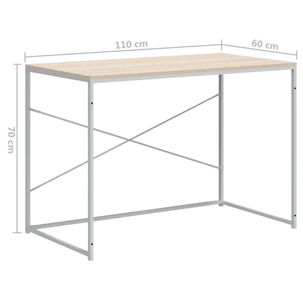 Home Office Desk Engineered Wood and Metal Frame Brown 110x60x70cm Industrial Style Writing Table