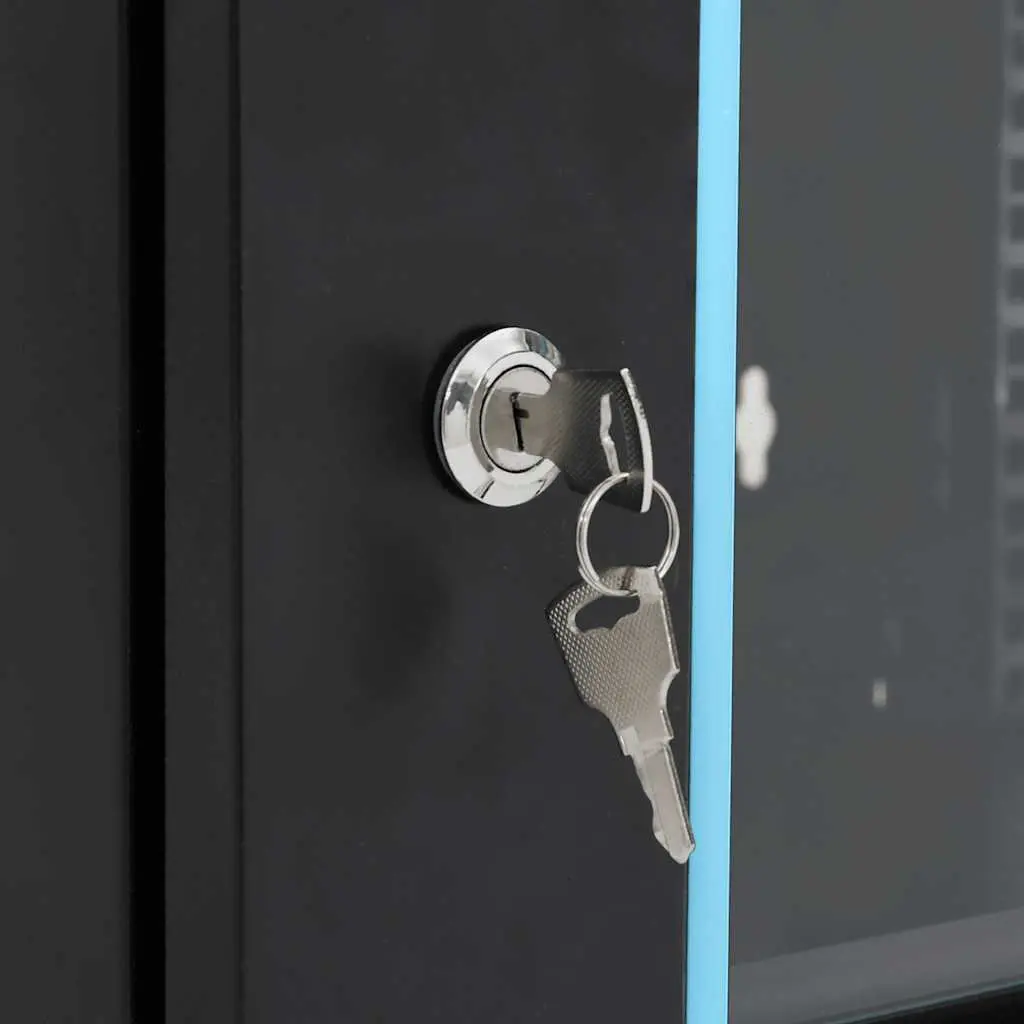 4U Wall Mounted Network Cabinet Cold-Rolled Steel 53x40x21cm Black Data Server Rack Enclosure