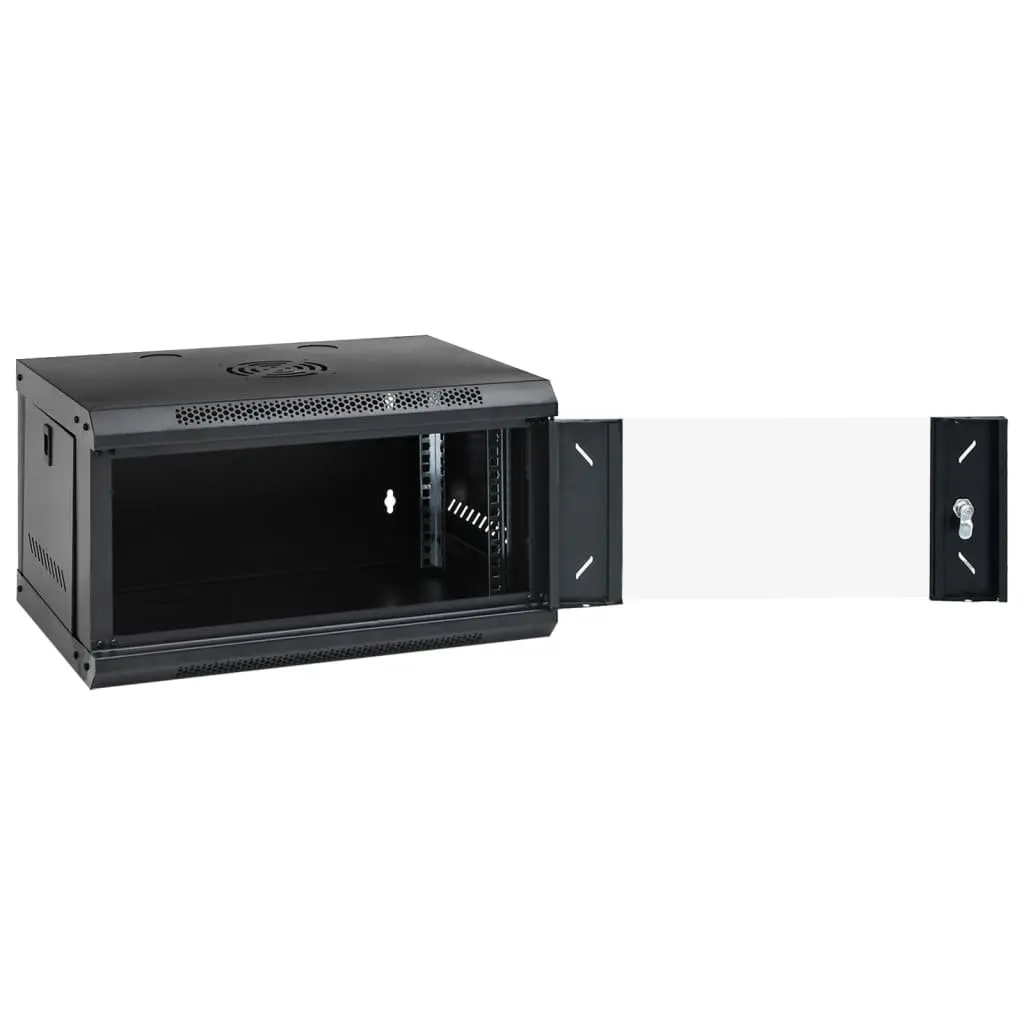 6U Wall Mounted Network Cabinet Cold-Rolled Steel 53x40x30cm Black
