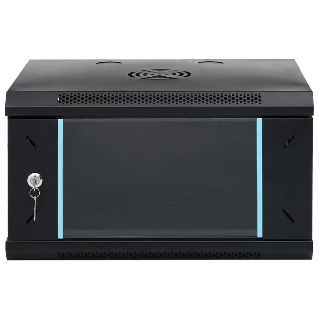6U Wall Mounted Network Cabinet Cold-Rolled Steel 53x40x30cm Black