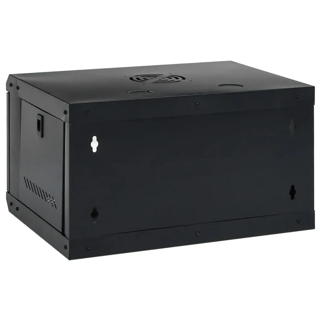 6U Wall Mounted Network Cabinet Cold-Rolled Steel 53x40x30cm Black
