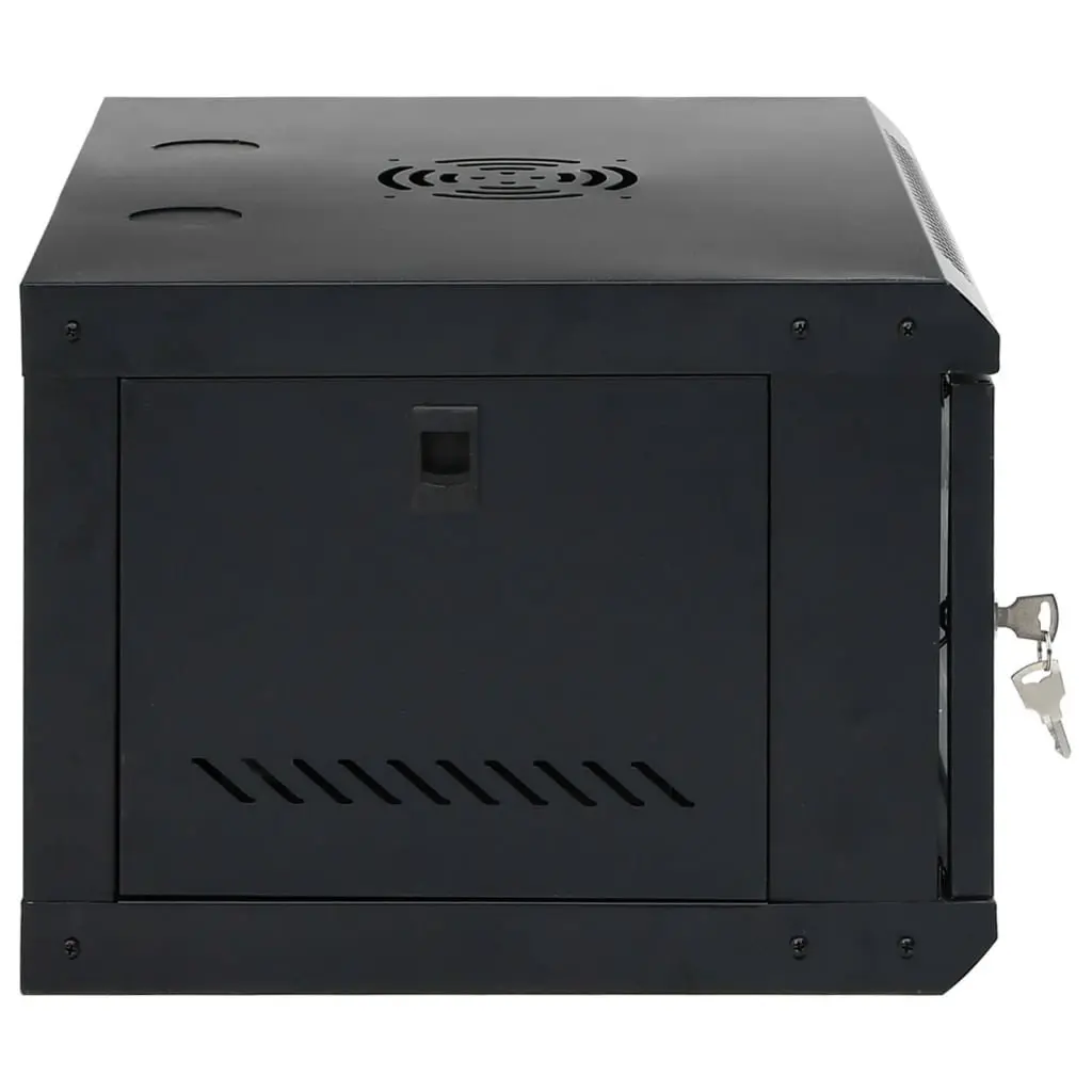 6U Wall Mounted Network Cabinet Cold-Rolled Steel 53x40x30cm Black