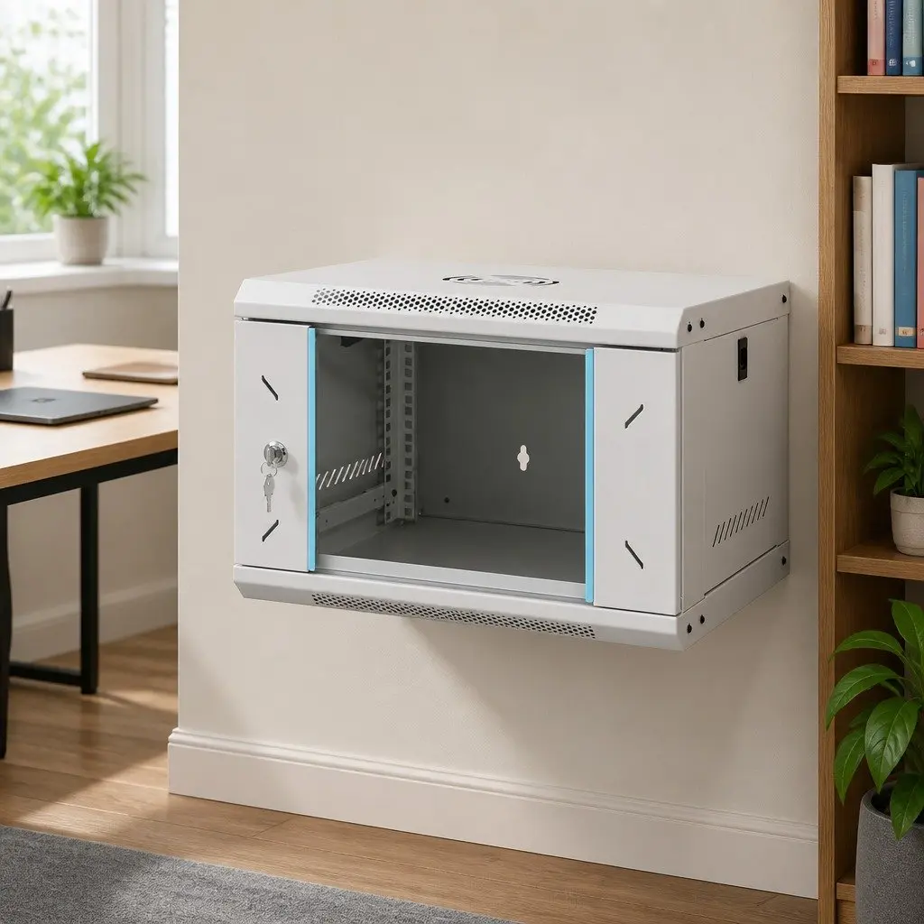 6U Wall Mounted Network Cabinet Cold-Rolled Steel 19 Inch Grey
