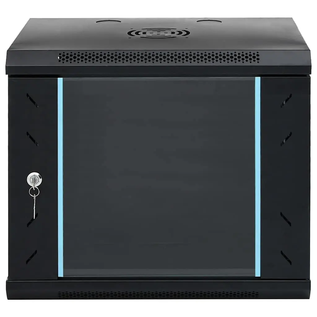 9U Network Cabinet Wall Mounted Cold Rolled Steel Black 53x40x45cm IP20 Server Rack Enclosure