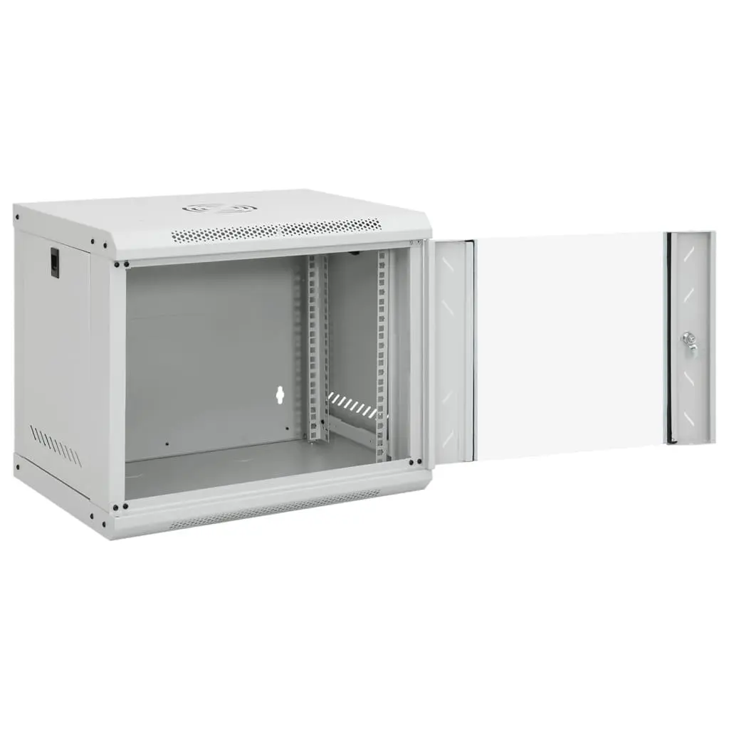 9U Wall Mounted Network Cabinet 19" IP20 53x40x45 cm Data Server Rack Grey