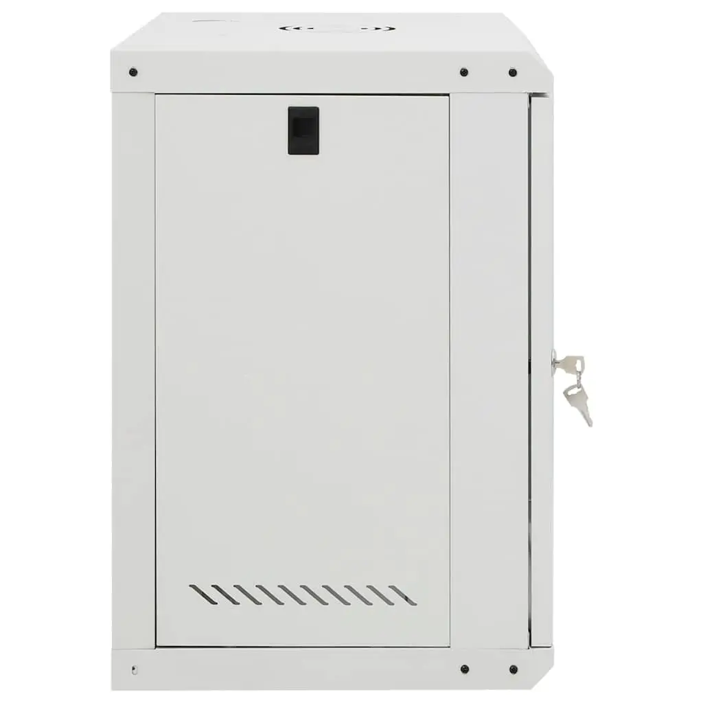 12U Network Cabinet Wall Mounted Grey 53x40x60cm Cold Rolled Steel for 19 Inch Equipment with Lockable Front Door and Removable Side Panels
