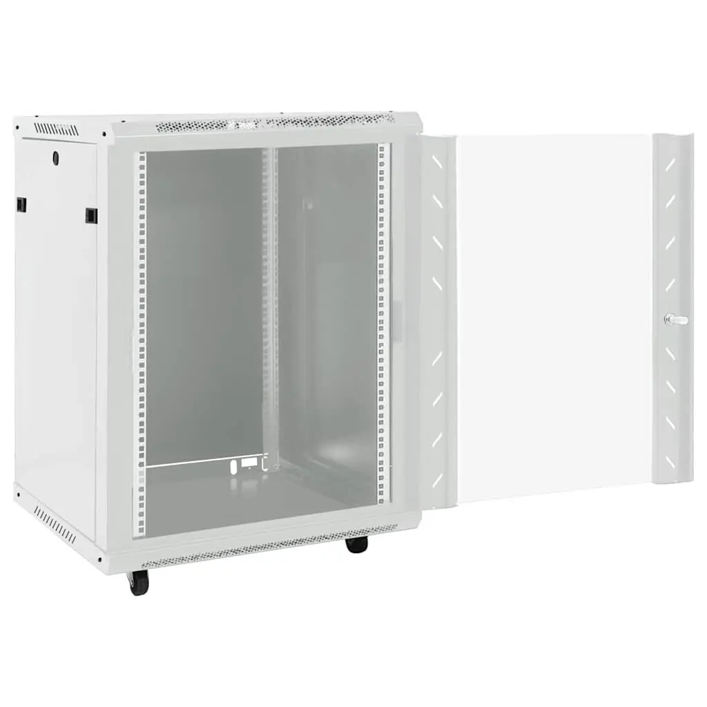 15U Network Cabinet Cold-Rolled Steel 19 Inch Rack Mount Grey
