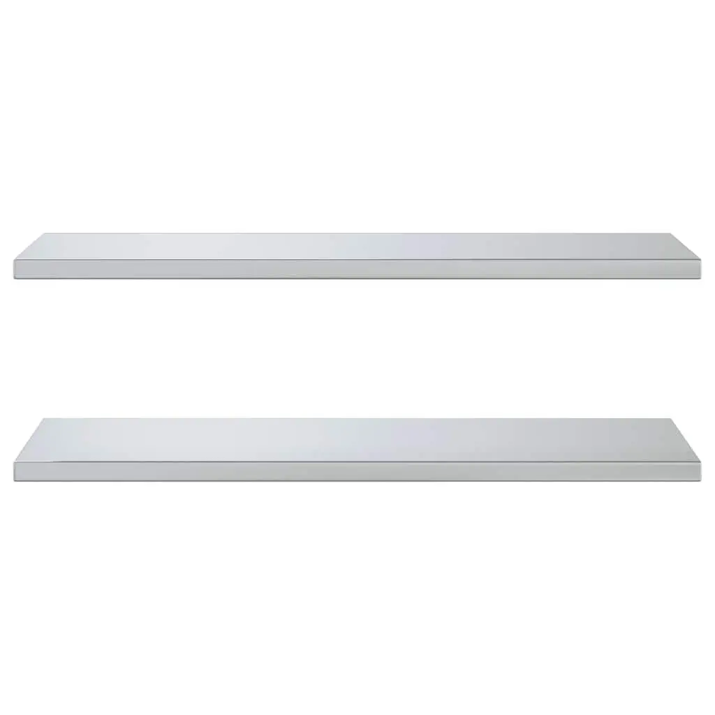 Wall Shelves Stainless Steel 100x40 cm Silver Floating Storage Display 2 pcs