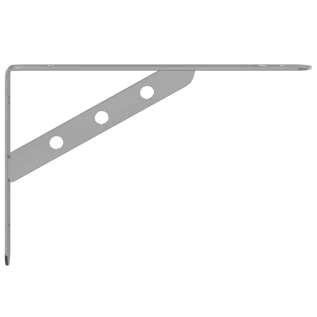 Shelf Brackets Stainless Steel Wall Mount 23.5 x 2.5 x 15.5 cm Silver 4 Pieces