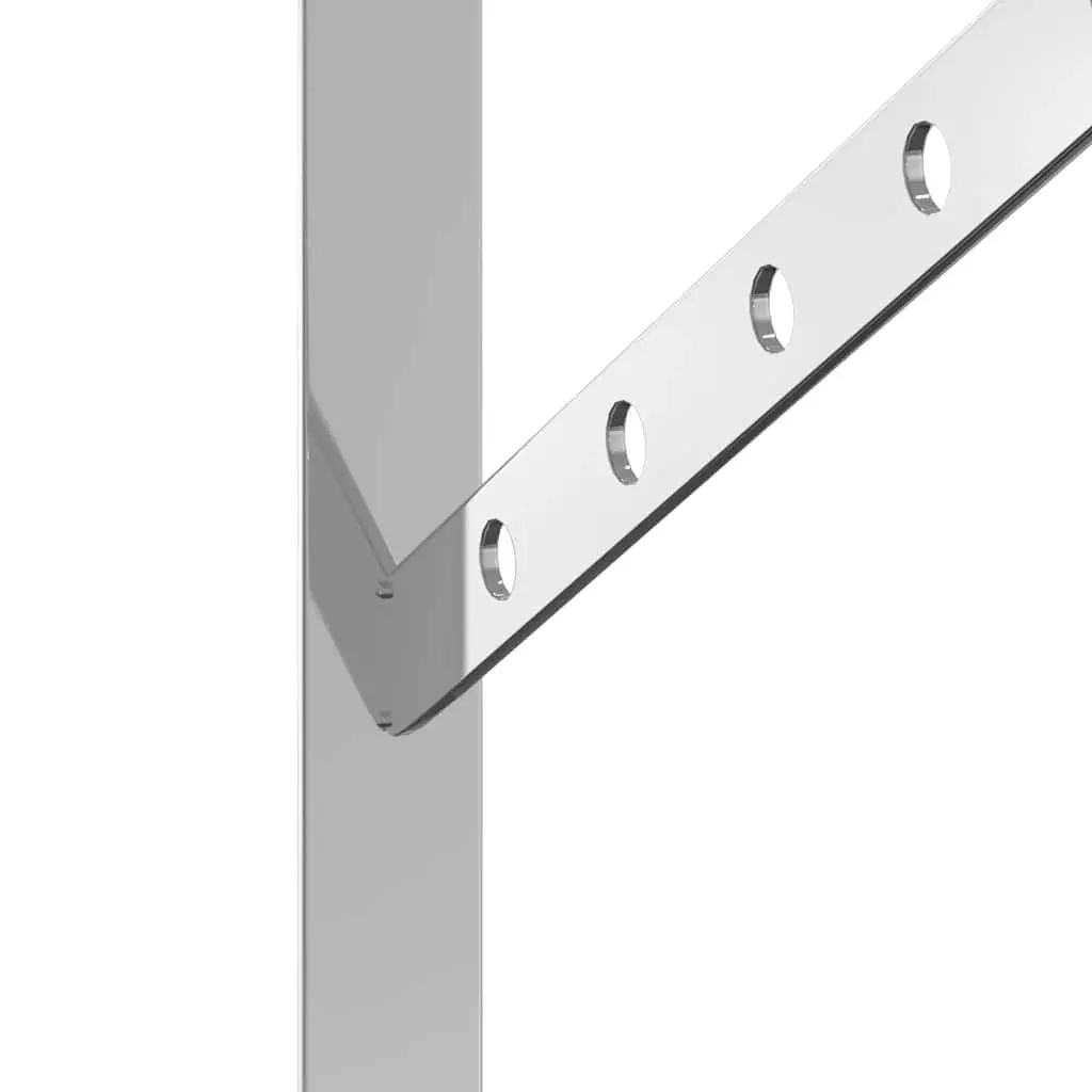 Stainless Steel Shelf Brackets Wall Mount 4 Piece Silver Durable Storage Support 40 x 25 x 2.5 cm