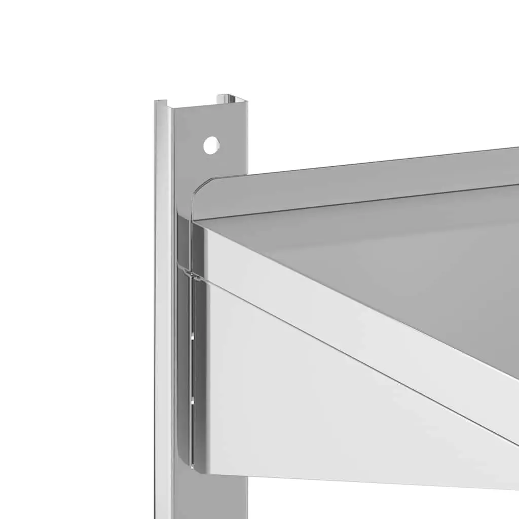 2-Tier Wall Shelf Stainless Steel 75 x 30 x 60 cm Silver Floating Storage Rack Home Kitchen