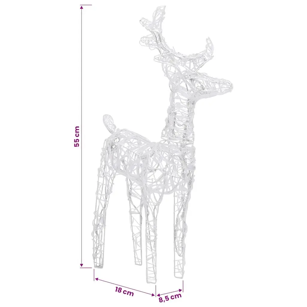 Christmas Yard Decoration Acrylic Reindeer Sleigh 320 LED Lights Warm White Outdoor