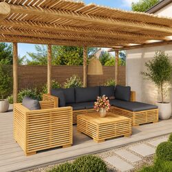 Practical 6-Piece Lounge Set for Your Outdoor Needs